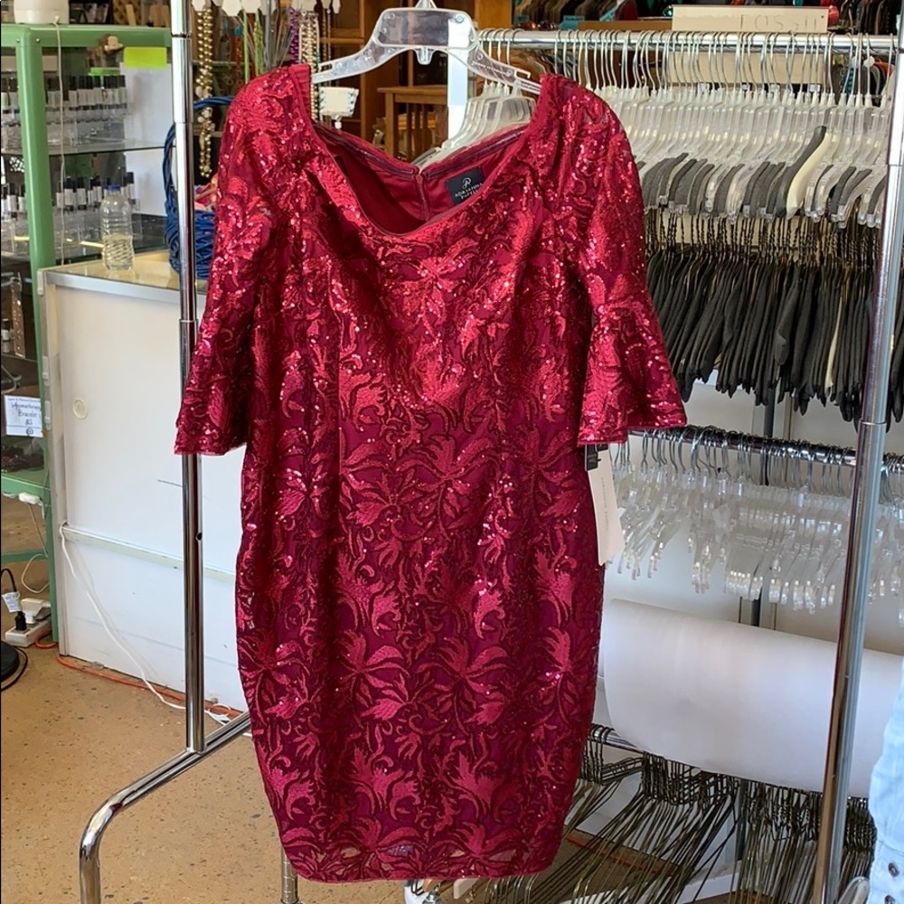 Sequin Off Shoulder Sheath Dress